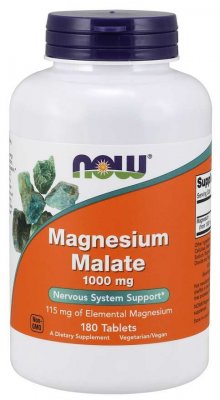 NOW Foods Magnesium Malate 1000 mg 180 tabletter