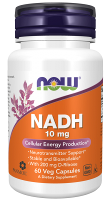 Now Foods NADH 10 mg + 200 mg Ribose 60 vcaps