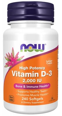 Now Foods Vitamin D-3 2000 IU 240 kapslar