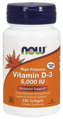 Now Foods Vitamin D-3 5000 IU 240 kapslar