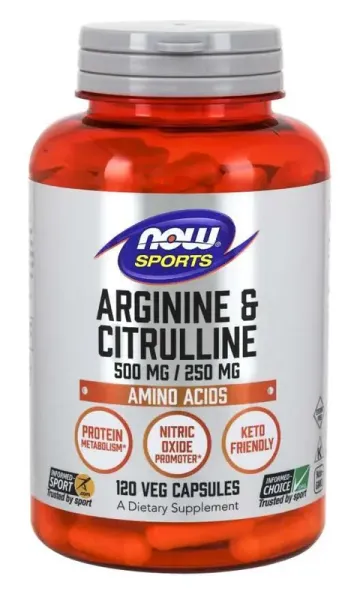 NOW Foods L-Arginine & Citrulline 500/250 120 vegkapslar