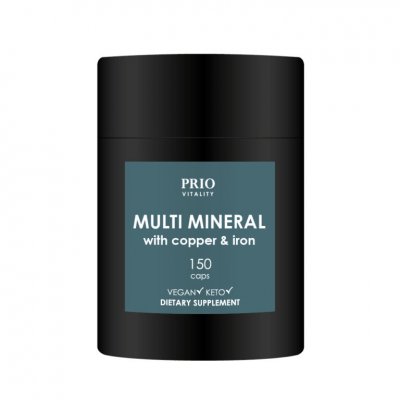 Prio Vitality Multi Mineral med koppar och järn 150 kapslar