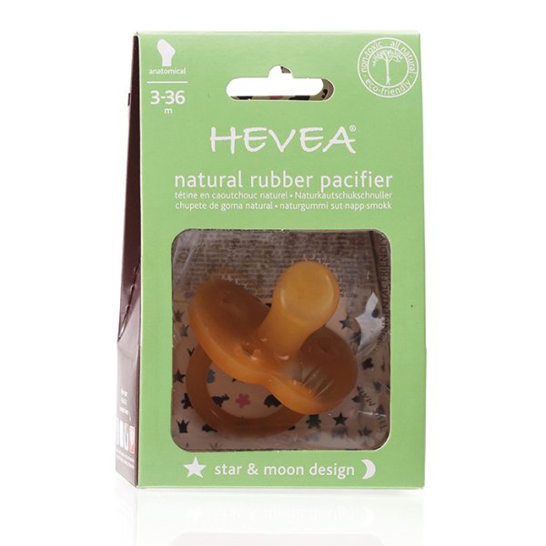Hevea Napp Naturgummi Stjärna & Måne 3-36 mån