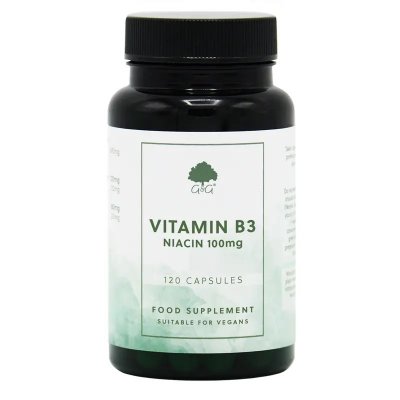 G&G Vitamins Vitamin B3 Niacin 100mg 120 vegkapslar