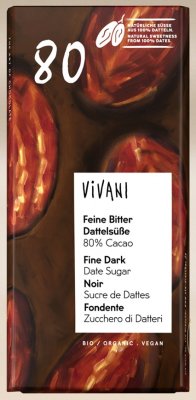 Vivani Mörk Dadelsocker EKO 80% 80g