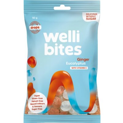 WELLIBITES DROPS GINGER EUCALYPTUS VITAMIN C 50 g