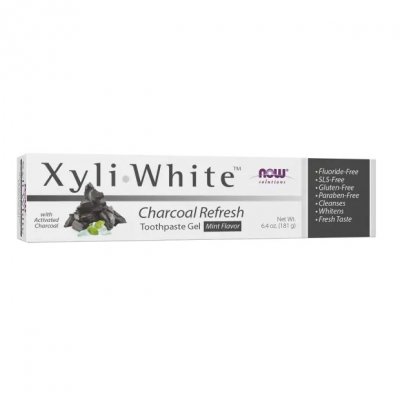 Now Foods XyliWhite™ Charcoal Refresh Tandkräm Gel 181g