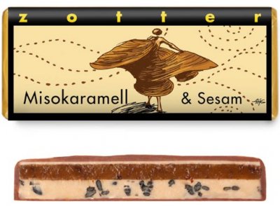 Zotter Hand-scooped Miso Caramel and Sesame 70g